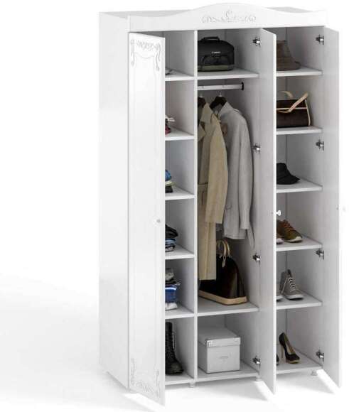 Шкаф 3-х дверный с зеркалом Италия ИТ-54 белое дерево Шкаф 3-х дверный с зеркалом Италия ИТ-54 белое дерево