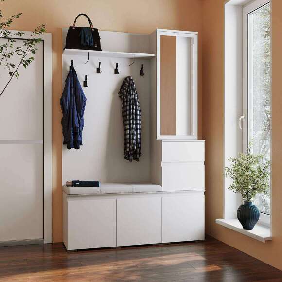 Тумба с зеркалом Плейона (ТЭКС) Белый