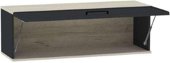 Шкаф навесной Аурелио 81, Антрацит-Блеквуд Сатиновый