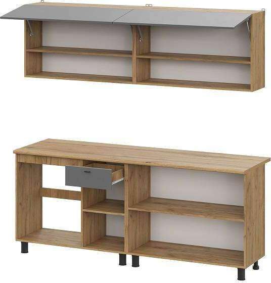 Кухонный гарнитур Монако 2м Дуб Золотой, Графит