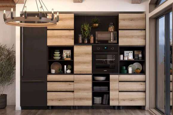 Шкаф кухонный навесной с газлифтом 60 см Берген 6в2 (Венге/Дуб Делано)