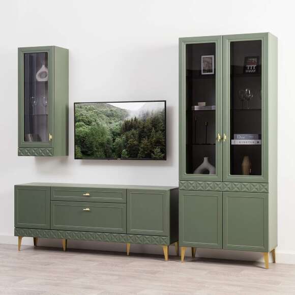 Гостиная Марион-3 Дымчатый зеленый / Олива шагрень Гостиная Марион-3 Дымчатый зеленый / Олива шагрень