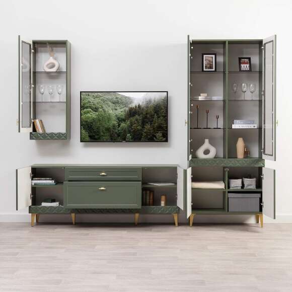 Гостиная Марион-3 Дымчатый зеленый / Олива шагрень Гостиная Марион-3 Дымчатый зеленый / Олива шагрень