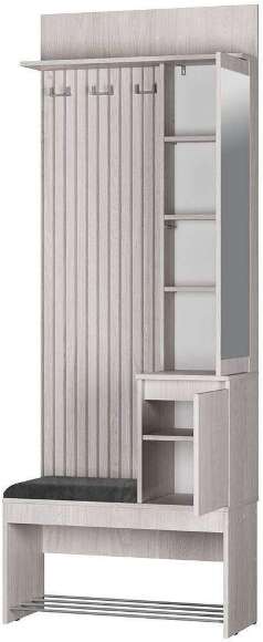 Прихожая Лама ПР-07, Ясень белый, Графит Прихожая Лама ПР-07, Ясень белый, Графит