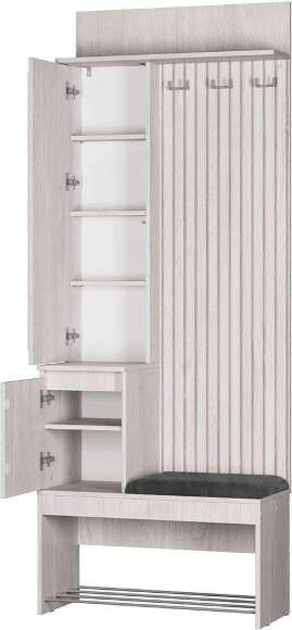 Прихожая Лама ПР-07, Ясень белый, Графит Прихожая Лама ПР-07, Ясень белый, Графит