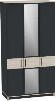 Шкаф для одежды и белья Аурелио 444, Антрацит, Блеквуд Сатиновый Шкаф для одежды и белья Аурелио 444, Антрацит, Блеквуд Сатиновый