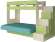 Карамель 75-01 Кровать-чердак Зеленый / Бодега светлый / Велюр Морская волна