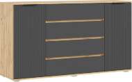 Марвэл Комод 2 двери 4 ящика (1600) (Браш Графит, Дуб Крафт)
