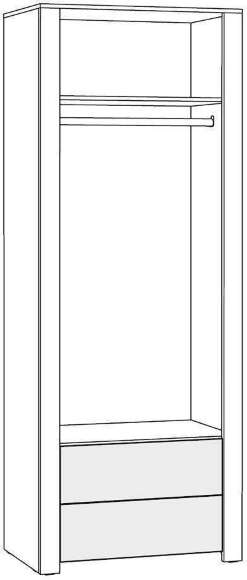 Шкаф для одежды Джастин 13.239, Белый шагрень