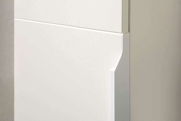 Шкаф-пенал Октава 13.228, Белый шагрень, Дуб золотой