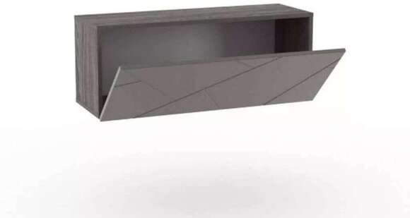 НМ 014.21-01 Шкаф навесной Summit / ясень анкор тёмный / графит софт (открывание вниз)