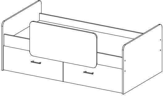 Кровать 80х160 Умка с бортиком и ящиками (Дуб Сонома)