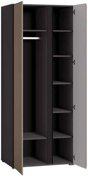 Сидней шкаф двухстворчатый 16.367.02 Антрацит / Капучино Сидней шкаф двухстворчатый 16.367.02 Антрацит / Капучино