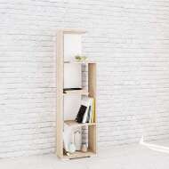 Стеллаж Ромео-6 (ЭКС) Белый / Дуб Сонома