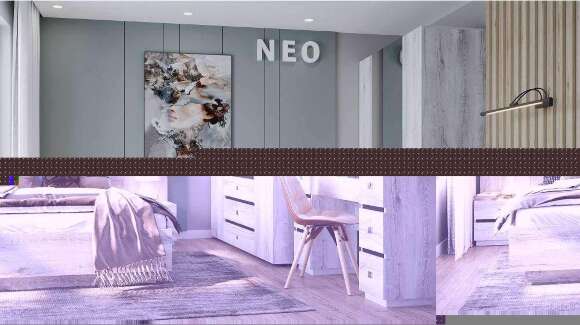 Шкаф для одежды и белья Neo 555 (Глазов) Дуб Шавиниган