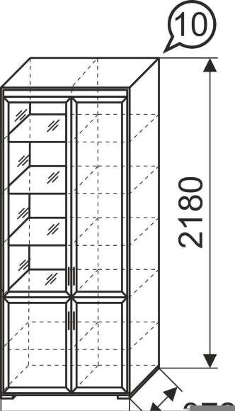 Шкаф-витрина для книг Афродита Арника 10