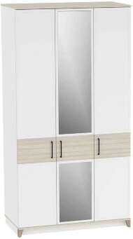 Шкаф для одежды и белья Аурелио 444, Блэквуд Сатиновый, Белый Шкаф для одежды и белья Аурелио 444, Блэквуд Сатиновый, Белый