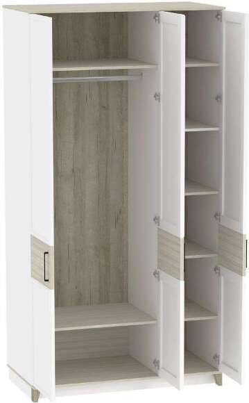 Шкаф для одежды и белья Аурелио 444, Блэквуд Сатиновый, Белый