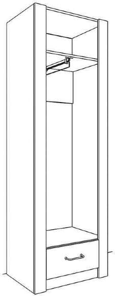 Ева 5 М3 пенал дуб Ирландский/белый