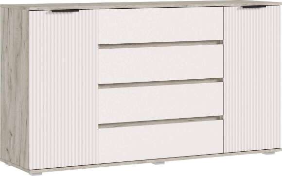 Марвэл Комод 2 двери 4 ящика (1600) (Кашемир, Дуб Крафт серый) Марвэл Комод 2 двери 4 ящика (1600) (Кашемир, Дуб Крафт серый)