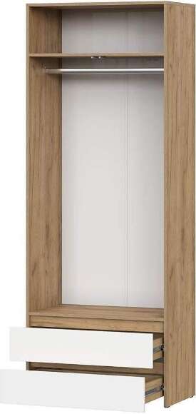 Некст 1 шкаф двухстворчатый с ящиками / Дуб золотой/Белый Некст 1 шкаф двухстворчатый с ящиками / Дуб золотой/Белый