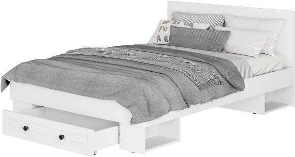 Кровать с проложками ДСП и ящиками Софт КР-11 (1,4), Белый