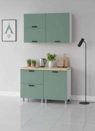 МК Аленушка 1,2м с ящ.в 2 Орешник Матовая Мята,скоба черный,сонома