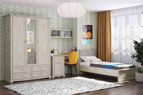 Стол письменный Сохо 32.29, Бетон пайн белый