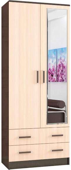 Шкаф двухдверный Лагуна 0.8 (с зеркалом) ТЭКС