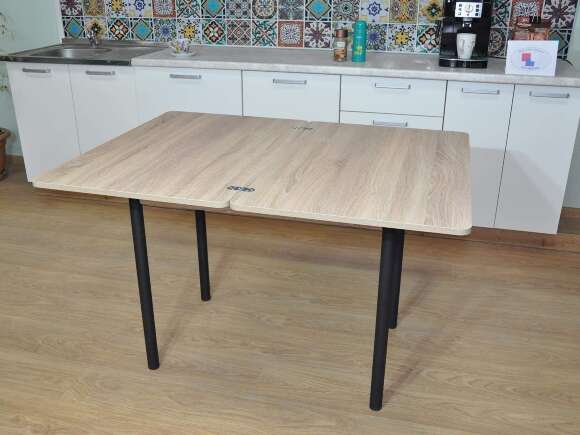 Симпл стол обеденный раскладной / Дуб сонома/черный