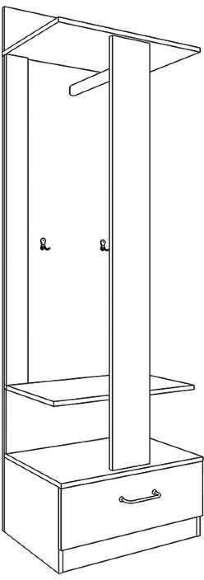 Ева 5 М4 вешалка напольная дуб Ирландский/белый Ева 5 М4 вешалка напольная дуб Ирландский/белый