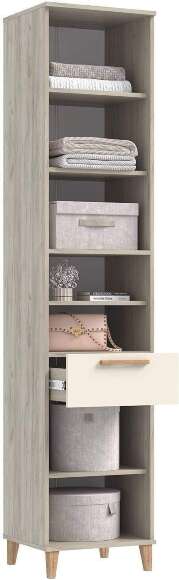 Ирис Прихожая Пенал открытый (Кашемир, Дуб Крафт серый)