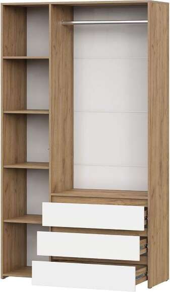 Некст 1 шкаф комбинированный трехстворчатый / Дуб золотой/Белый