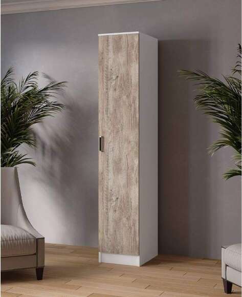 Пенал с антресолью Лагуна 40 см, белый/дуб юкон Пенал с антресолью Лагуна 40 см, белый/дуб юкон