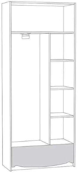 Флоренция Шкаф комбинированный 13.04 Ясень Анкор светлый Флоренция Шкаф комбинированный 13.04 Ясень Анкор светлый