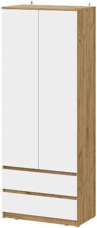 Шкаф для одежды и белья Денвер, Дуб золотой, Белый