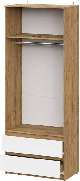 Шкаф для одежды и белья Денвер, Дуб золотой, Белый