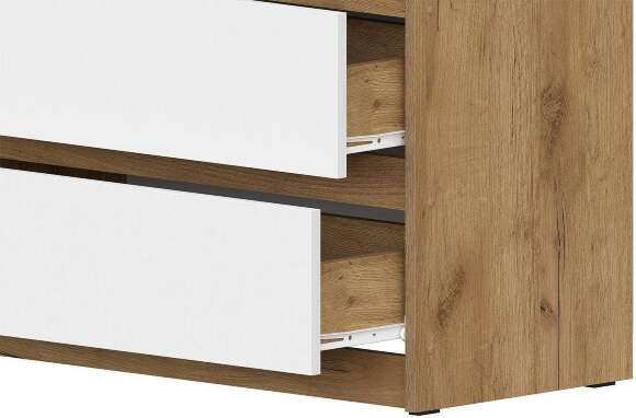 Шкаф для одежды и белья Денвер, Дуб золотой, Белый