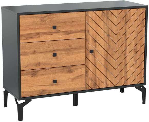 Комод 59.02 Лофт черный / дуб бунратти Комод 59.02 Лофт черный / дуб бунратти