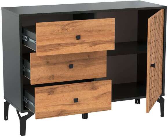 Комод 59.02 Лофт черный / дуб бунратти Комод 59.02 Лофт черный / дуб бунратти