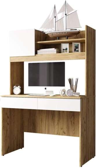 Стол письменный Селфи крафт / белый