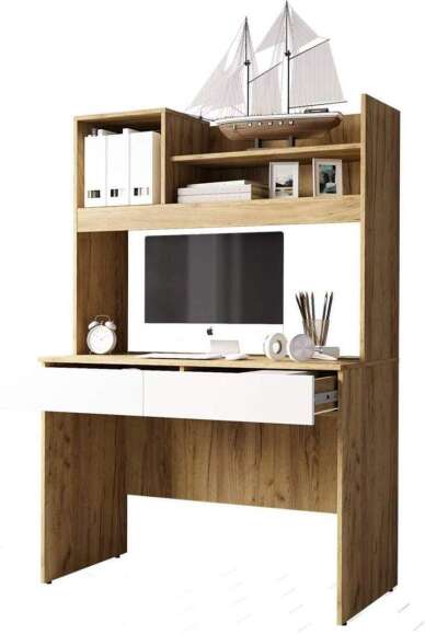 Стол письменный Селфи крафт / белый