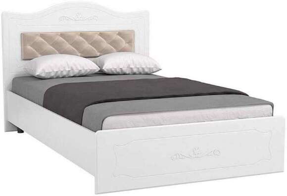 Кровать 1200 с мягким элементом Италия ИТ-7 + ИТ-7А белое дерево