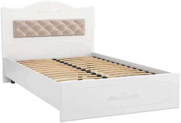 Кровать 1200 с мягким элементом Италия ИТ-7 + ИТ-7А белое дерево