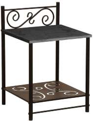 Тумба прикроватная 42.42 Ницца Мрамор черный/металл черный