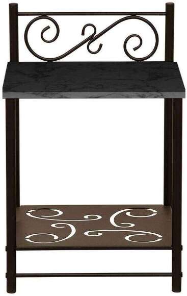 Тумба прикроватная 42.42 Ницца Мрамор черный/металл черный