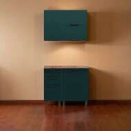 МК Аленушка 1м с 3 ящ Лаванда Изумруд,скоба черный,сонома