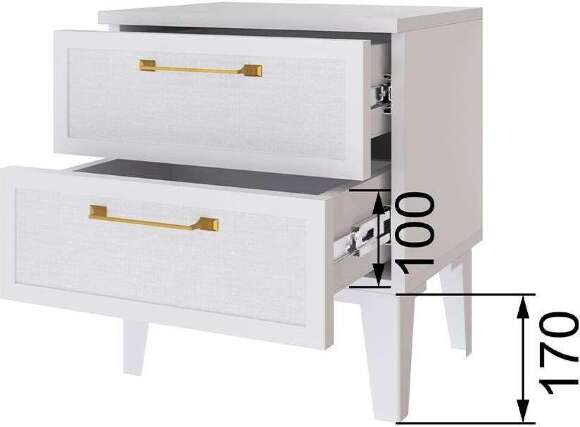 Тумба прикроватная Толедо ТТ-20, Белый Тумба прикроватная Толедо ТТ-20, Белый