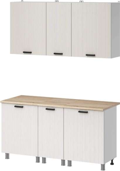 Кухня Аленушка 1,6м в.3 Лотос Молочный,скоба антрацит,сонома Кухня Аленушка 1,6м в.3 Лотос Молочный,скоба антрацит,сонома