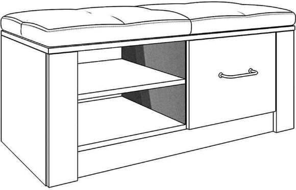 Ева 5 М5 тумба под обувь дуб Ирландский/белый